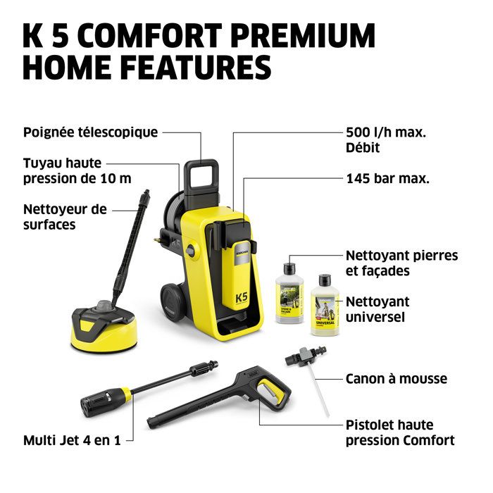 Nettoyeur haute pression KARCHER K 5 Comfort Premium Home  - 500 L/h - 2100 W - 145 bar