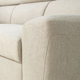 Canapé d'angle convertible réversible avec coffre - 5 places - KASIMIR - Tissu beige - 258 x 79/98 x 219 cm