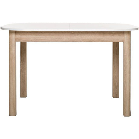 Table a manger extensible - KAYRI - Rectangulaire - Chene Sonoma / Blanc - 4 a 6 personnes - 120-160 x 76 x 90 cm