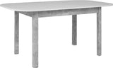 Table a manger extensible - KAYRI - Rectangulaire - Béton / Blanc - 4 a 6 personnes - 120-160 x 76 x 90 cm