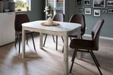 Table a manger extensible - KAYRI - Rectangulaire - Béton / Blanc - 4 a 6 personnes - 120-160 x 76 x 90 cm