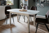 Table a manger extensible - KAYRI - Rectangulaire - Béton / Blanc - 4 a 6 personnes - 120-160 x 76 x 90 cm