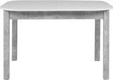 Table a manger extensible - KAYRI - Rectangulaire - Béton / Blanc - 4 a 6 personnes - 120-160 x 76 x 90 cm