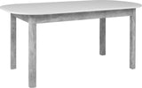 Table a manger extensible - KAYRI - Rectangulaire - Béton / Blanc - 6 a 8 personnes - 160-200 x 76 x 90 cm