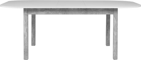Table a manger extensible - KAYRI - Rectangulaire - Béton / Blanc - 6 a 8 personnes - 160-200 x 76 x 90 cm