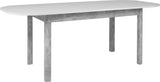 Table a manger extensible - KAYRI - Rectangulaire - Béton / Blanc - 6 a 8 personnes - 160-200 x 76 x 90 cm