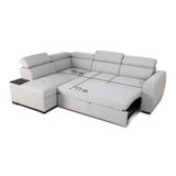 Canapé d'angle convertible réversible - 4/5 places - KELIO - Tissu Gris - 3 tétieres - 245 x 184 x 77/87 cm