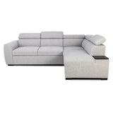 Canapé d'angle convertible réversible - 4/5 places - KELIO - Tissu Gris - 3 tétieres - 245 x 184 x 77/87 cm