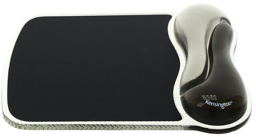 Kensington, Tapis de souris avec repose-poignet, Duo gel, Noir et fumé