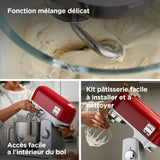 Robot pâtissier - KENWOOD kMix KMX750RD - Corps métal - Rouge - 6 vitesses - 1000 W - Bol inox 5 L