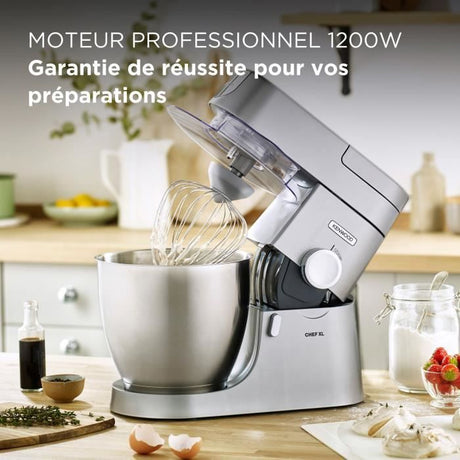 Robot pâtissier multifonction - KENWOOD KVL4170S - Chef XL - Blender 6,7L + Hachoir métal - Coloris Silver