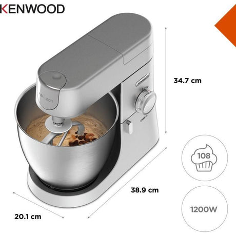 Robot pâtissier multifonction - KENWOOD KVL4170S - Chef XL - Blender 6,7L + Hachoir métal - Coloris Silver