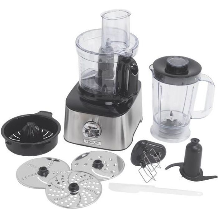 Robot multifonction Inox KENWOOD MultiPro Compact FDM301SS - Blender, presse agrumes, 3 disques, double fouet, pétrin, spatule