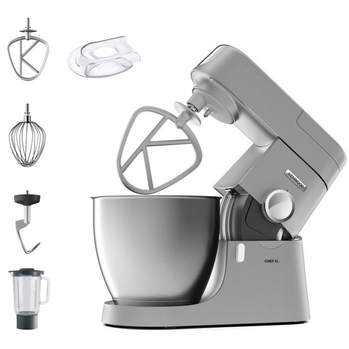 Robot pâtissier KENWOOD KVL4110S Chef XL - Bol inox 6,7 L - Kit pâtisserie et blender inclus - mouvement planétaire - silver