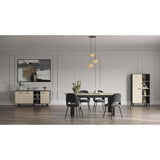 Ensemble séjour - Enfilade, Buffet haut, Table a manger extensible - KENT - Chene de fil / Sidewalk - DEMEYERE