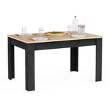 Table a manger fixe - KENT - Chene de fil / Sidewalk - Rectangulaire - 4 / 6 personnes - 140 x 90 x 77 cm - DEMEYERE