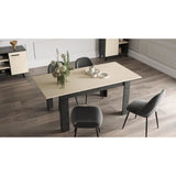 Table a manger fixe - KENT - Chene de fil / Sidewalk - Rectangulaire - 4 / 6 personnes - 140 x 90 x 77 cm - DEMEYERE