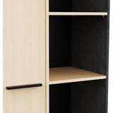 Buffet haut H 153,9 cm - KENT - Chene de fil / Sidewalk - 1 porte - 4 niches - DEMEYERE