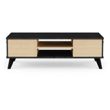 Table basse - KENT - Rectangulaire - Chene de file / Sidewalk - 2 tiroirs - 1 rayon - Pieds - 106,6 x 50,1 x 35,2 cm