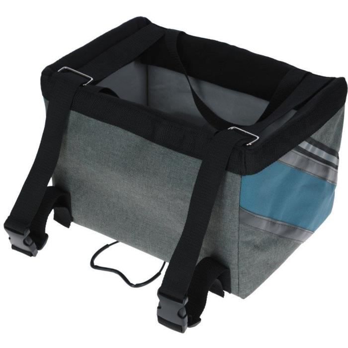 Sac a vélo pour chien et chat - KERBL - Vacation - Gris/bleu - 38x29x25 cm - Tissu robuste