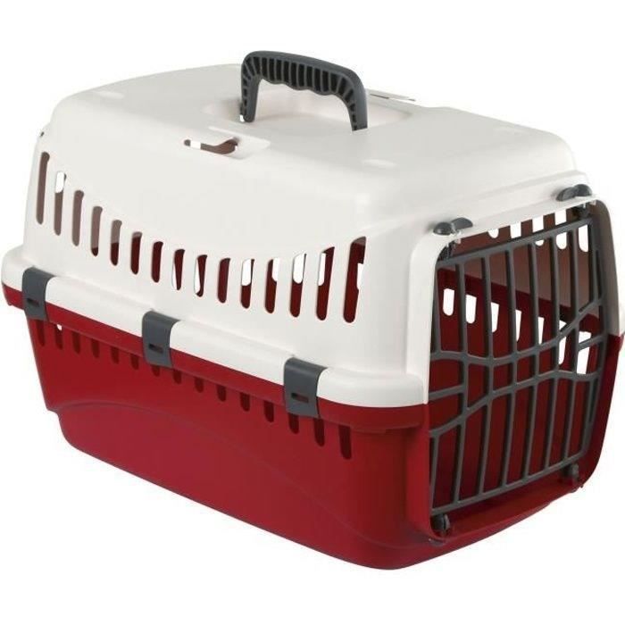 Box de transport - Expedion - Creme/Bordeaux - 48x32x32cm - Petit chien - Extérieur