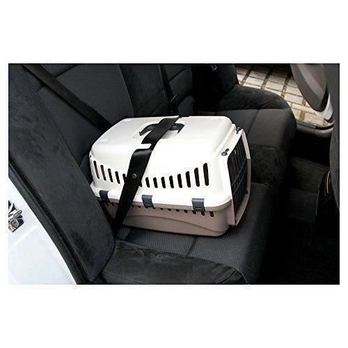 KERBL - Box de transport pour chien- EXPEDITION - Creme/Bordeaux - 48x32x32cm - Petit chien - Extérieur
