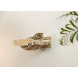 KERBL - Hamac mural pour chats - TIMBER - 38 x 33,5 x 16 cm - Bois massif - Tissu peluche