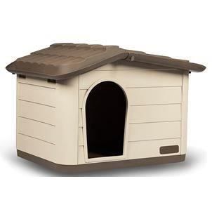 KERBL - Maison extérieure pour chats - L 60 cm x l 51 cm x H 41 cm -Mocca et marron- Plastique