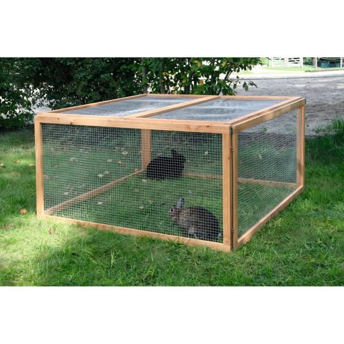 KERBL - Enclos extérieur pour rongeurs -  Vario Bois -  Grillage fin - Dimensions 120x120x59cm