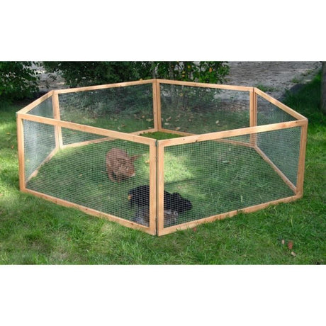 KERBL - Enclos extérieur pour rongeurs -  Vario Bois -  Grillage fin - Dimensions 120x120x59cm