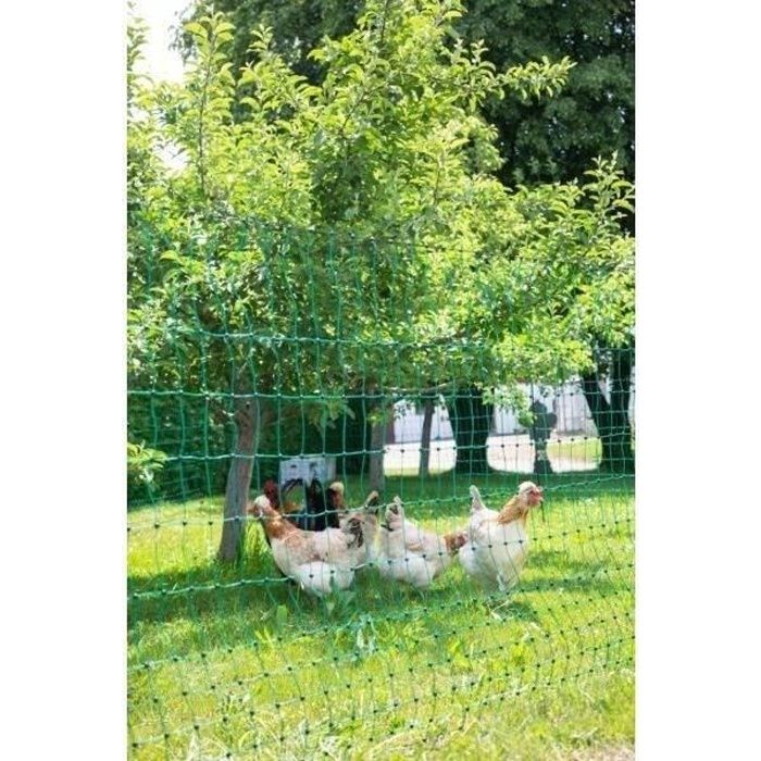 KERBL - Filet pour les poules 25 m - 106 cm - double pointe - vert - non électrique