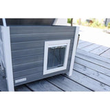 Maison extérieure pour chat en composite, matériau durable - KERBL - ECO Eli - Gris / Blanc - 57 x 45 x 43 cm