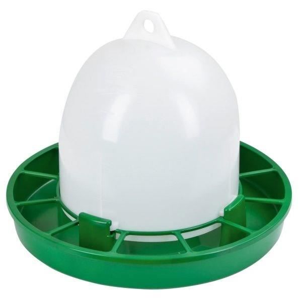 Nourrisseur plastique poules - KERBL - 24 cm - Ø30 cm - 2,5 kg - Blanc / Vert