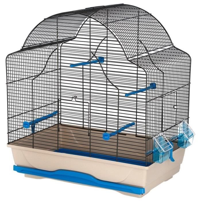 Cage pour oiseaux - KERBL - Daisy - 56 x 36,5 x 62 cm - Beige et bleu