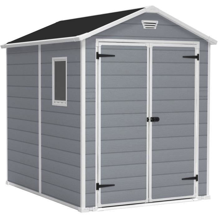 Keter Manor 68DD Garden Shed, Weatherproof Shed, Grey - 236.8 x 185.8 x 227cm