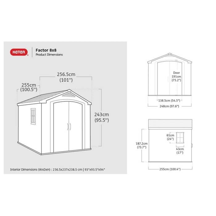 Abri de jardin en résine 6,6 m˛ KETER Sydney 88 Beige et Marron
