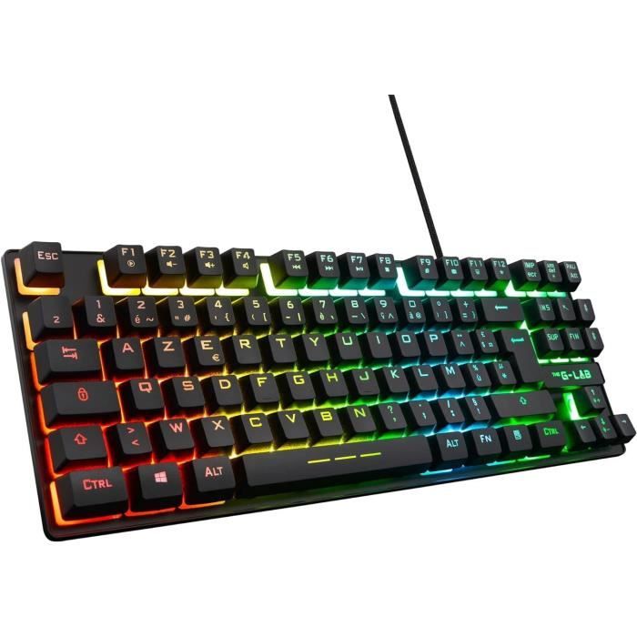 Gaming Keyboard - The G-Lab - KEYZ CAESIUM TKL - RGB - Wired - Azerty - Black