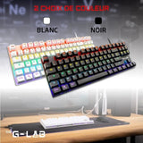 Clavier Gamer - The G-Lab - KEYZ MERCURY TKL - MÈcanique (Switch Rouge) - Rainbow - Filaire - Azerty - Noir
