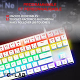 Clavier Gamer - The G-Lab - KEYZ MERCURY TKL - Mécanique (Switch Rouge) - Rainbow - Blanc