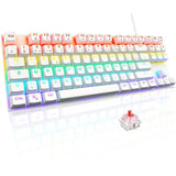 Clavier Gamer - The G-Lab - KEYZ MERCURY TKL - Mécanique (Switch Rouge) - Rainbow - Blanc