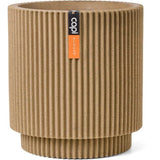 Vase cylindre - CAPI EUROPE - Groove NL - 36 x 38 cm - Beige