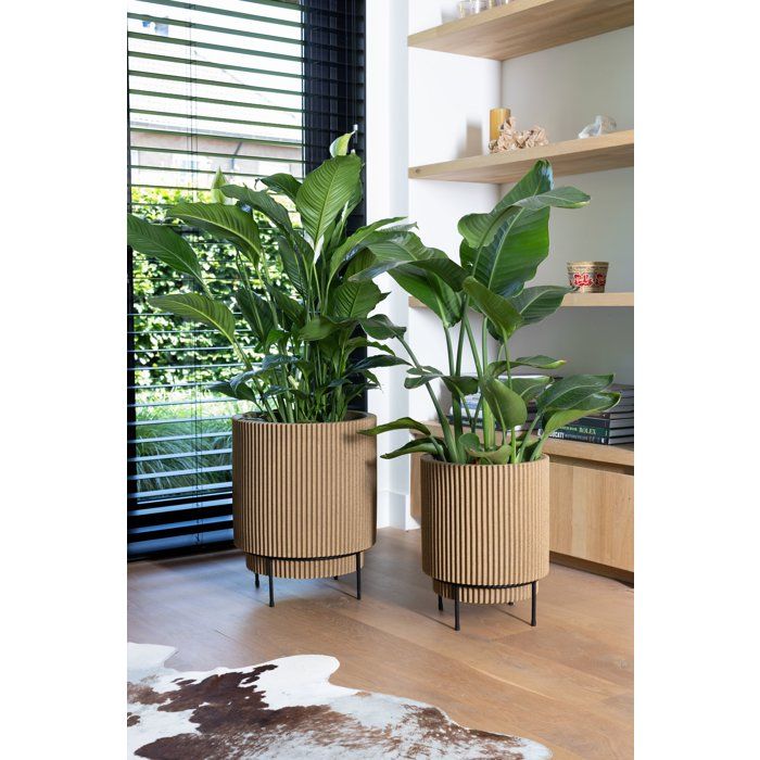 Vase cylindre - CAPI EUROPE - Groove NL - 36 x 38 cm - Beige
