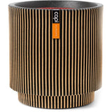Vase cylindre - CAPI EUROPE - Groove NL - 36 x 38 cm - Noir/or