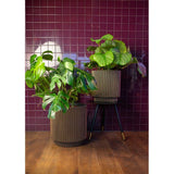 Vase cylindre - CAPI EUROPE - Groove NL - 36 x 38 cm - Noir/or