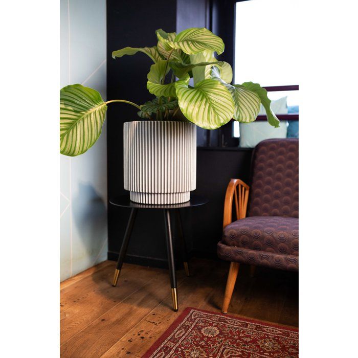 Vase cylindre - CAPI EUROPE - Groove NL - 36 x 38 cm - Ivoire