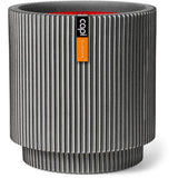 Vase cylindre - CAPI EUROPE - Groove NL - 36 x 38 cm - Anthracite