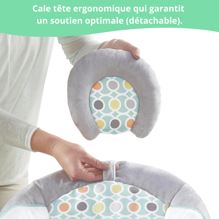 INGENUITY Transat pour bébé-Morrison- Arche avec jouets d'éveil amovible, 8 Mélodies, Vibrations apaisantes, cadeau bébé