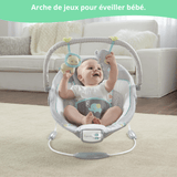 INGENUITY Transat pour bébé-Morrison- Arche avec jouets d'éveil amovible, 8 Mélodies, Vibrations apaisantes, cadeau bébé