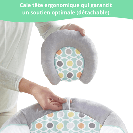 INGENUITY Transat pour bébé-Morrison- Arche avec jouets d'éveil amovible, 8 Mélodies, Vibrations apaisantes, cadeau bébé