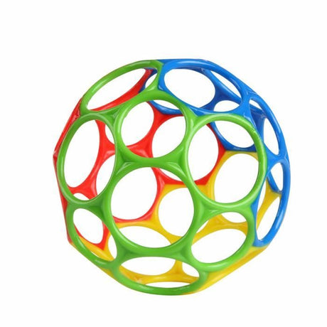 BRIGHT STARS Oball Classic balle flexible, facile a manipuler, jouet d'activité sensorielle, multicolore 0M+